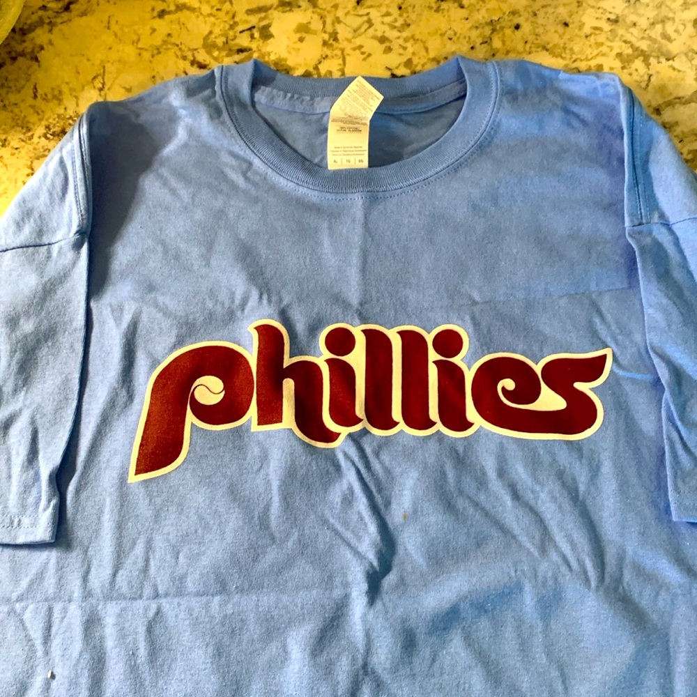 New Without Tag. Philadelphia Phillies Blue Cotton T-Shirt. McCutchen 22